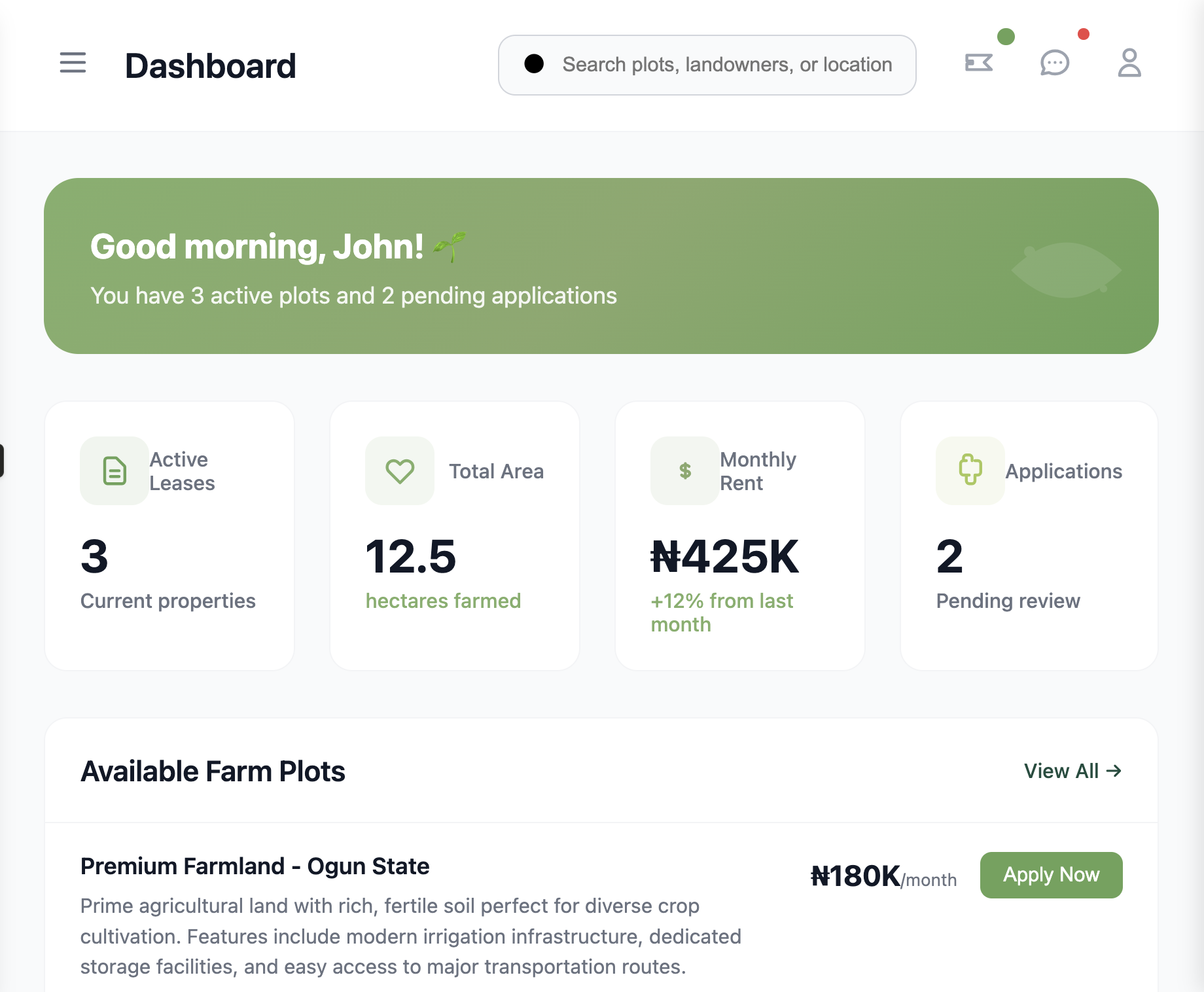 Tenant Dashboard